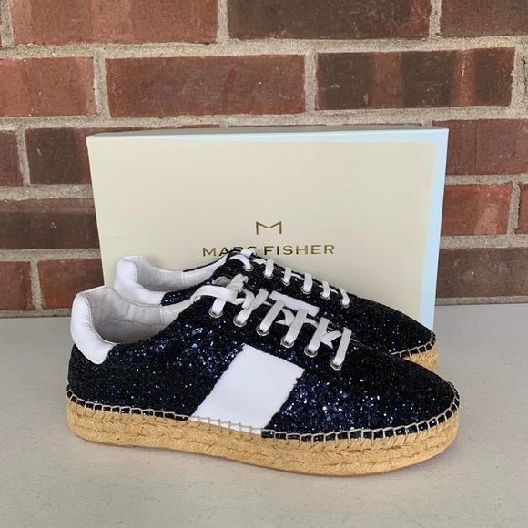 Marc Fisher Margo2 Glitter Lace up Espadrille Sneakers Women's US 9 M NEW - Picture 1 of 10